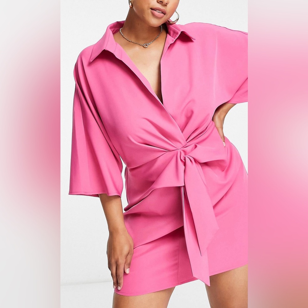 ASOS CURVE Collared Knot Mini Dress